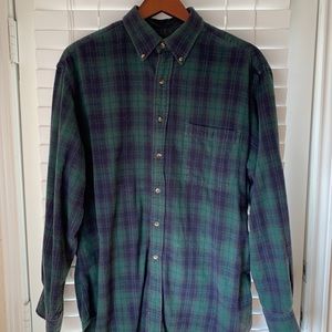 Vintage Blue, Green Flannel. Large